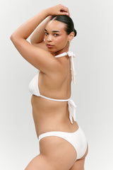 X Paige Lorenze Harper Ribbed Cheeky Bikini Bottom - Marry Me