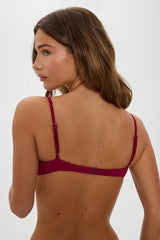 Lane Skimpy Bandeau Bikini Top - Vino