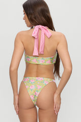 Leah Bandeau Halter Bikini Top - Nymphaea