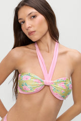 Leah Bandeau Halter Bikini Top - Nymphaea