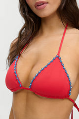 Nick Beaded Triangle Bikini Top - Havana
