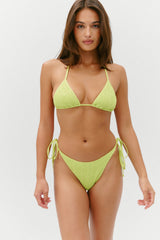 Soleil Smocked Cheeky Bikini Bottom - Sea Glass Green