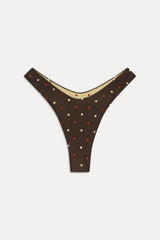 Full Moon Reversible Satin Bikini Bottom - Honey Bug