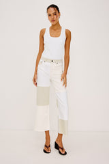 Getty Crop Wide Leg - Ecru Patchwork