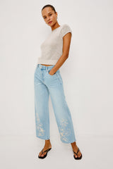 Getty Crop Wide Leg - Lelani Embroidered