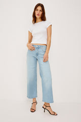 Getty Crop Low Rise Wide Leg - Seaport