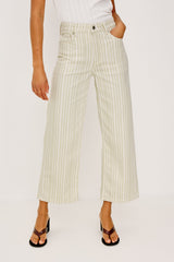 Getty Crop Wide Leg - Malibu Stripe