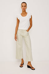 Getty Crop Wide Leg - Malibu Stripe