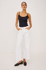 Getty Crop Wide Leg - Salt White