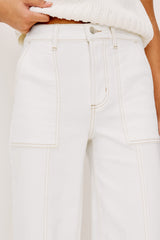 Getty Crop Wide Leg - Vintage Ecru Utility