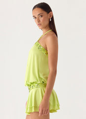 Gala Sequin Mini Dress - Lime