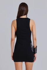 Rock Revival Rhinestone Fleur de Lis Vest Mini Dress