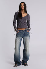 Fira Sequin V Neck Tee