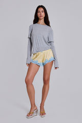 Line Double Layer Long Sleeve Top