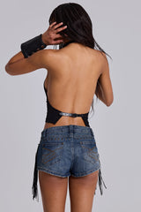 Black Zene Backless Top