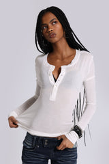 White Haze Henley Top