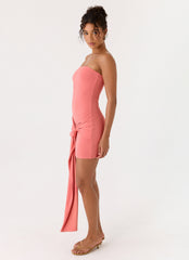 Jiliana Strapless Mini Dress - Coral