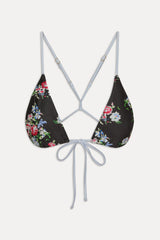 June Satin Skimpy Bikini Top - Bouquet