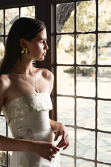 The Kennedy Dress in Champagne Cheverny Brocade