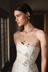 The Kimberlina Dress in Champagne Cheverny Brocade
