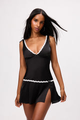 Inez Lace Trim Mini Dress
