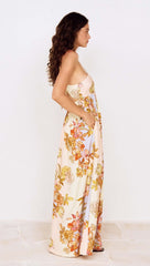 Pastel Floral Tie Detail Maxi Dress