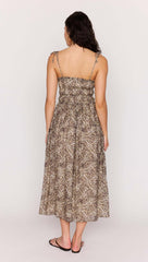Leopard Tie Front Midi Dress
