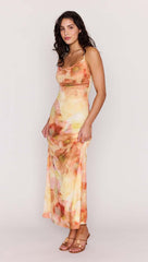 Sunset Tonal Mesh Maxi Dress