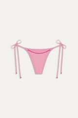 Mackenzie Cheeky Beaded Bikini Bottom - Pastel Pink