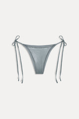 X Khy Mackenzie Metallic String Bikini Bottom - Chrome