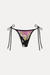 Mackenzie Cheeky String Bikini Bottom - Midnight Blossom