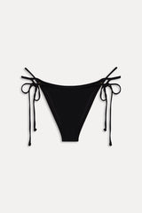 Mackenzie Cheeky Ribbed Bikini Bottom - Black