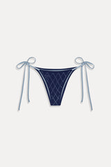 Mackenzie Cheeky String Bikini Bottom - Diamond Stitch