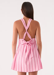 Malric Mini Dress - Strawberry Stripe