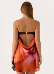 Marcita Mini Dress - Chocolate Blossom
