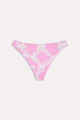 Marina Satin Cheeky Bikini Bottom - Tropical Pink Polka Dot