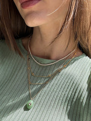 Aura Semi-Precious Pendant Necklace - Jade