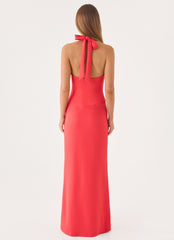 Nardin Maxi Dress - Coral Red