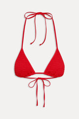 Nick Smocked Triangle Bikini Top - Classic Red