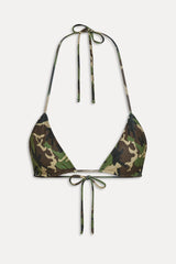 X Khy Nick Foil Triangle Bikini Top - Camo