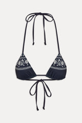 Nick Triangle Halter Bikini Top - Malibu Blue