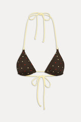 Nick Reversible Satin Bikini Top - Honey Bug