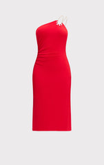 Strappy Jersey Midi Dress W Crystal Trim