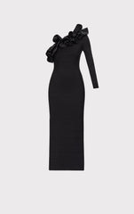 Asymmetrical Ruffle Gown