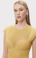 Textured Sheer Bustier Gown