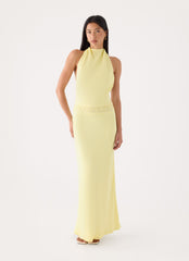 Oria Halter Maxi Dress - Yellow