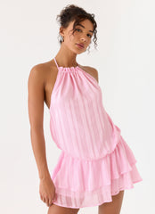 Parade Halter Mini Dress - Pink