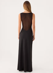 Ravelle Mesh Back Maxi Dress - Black