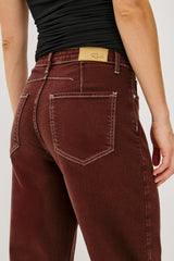 Samo Barrel Leg - Chocolate Contrast Stitch