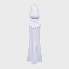 Siedres Vicka Satin Maxi Dress - White